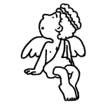 Dibujo para colorear Dibujo De Angelito Viendo Al Cielo Para Pintar Y Colorear