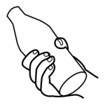 Dibujo para colorear Dibujo De Botella En Una Mano Para Pintar Y Colorear
