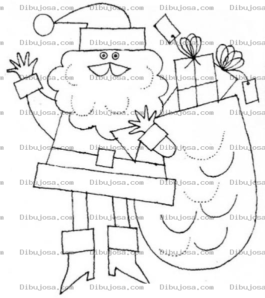 Dibujo para colorear Dibujo De Santa Claus Saludando Con Un Saco De Regalos Y Juguetes Para Pintar Y Colorear