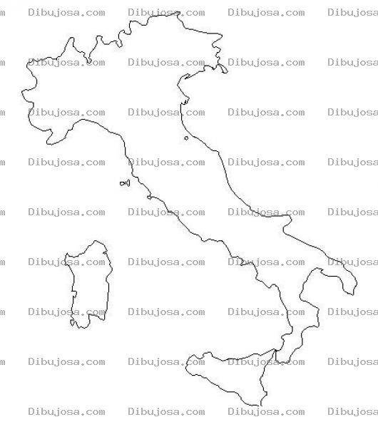 Dibujo para colorear Dibujo Del Mapa De Italia Para Pintar Y Colorear