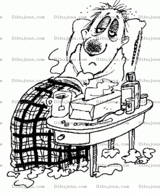 Dibujo para colorear Enfermo De Gripe Para Pintar Y Colorear Enfermo De Catarro