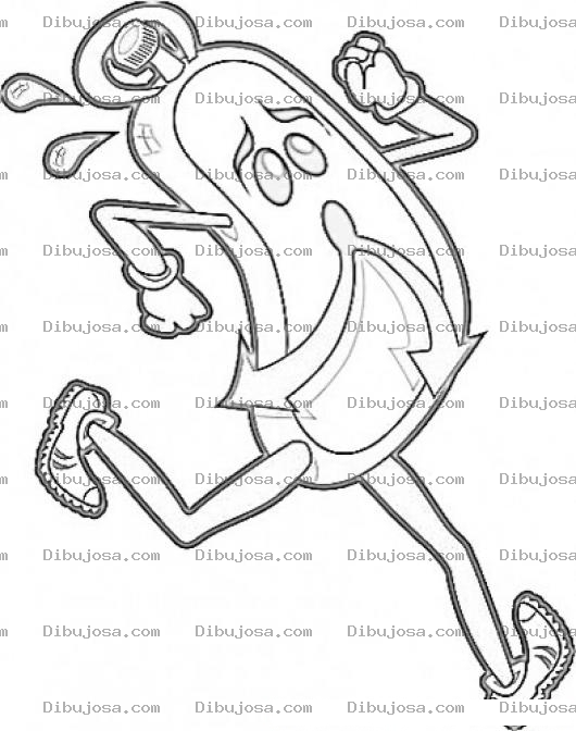 Dibujo para colorear Dibujo De Reloj Corriendo Apresuradamente Para Pintar Y Colorear