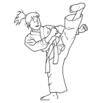 Dibujo para colorear Dibujo De Chica Karateca Para Pintar Y Colorear