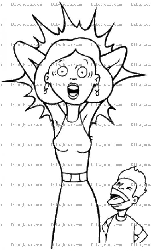 Dibujo para colorear Dibujo De Muer Asustada Por Un Nino Para Pintar Y Colorear
