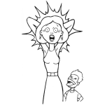Dibujo para colorear Dibujo De Muer Asustada Por Un Nino Para Pintar Y Colorear