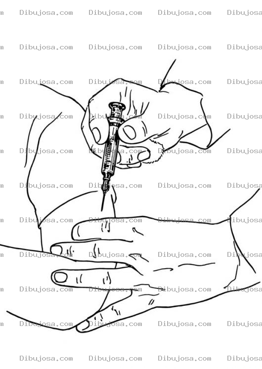Dibujo para colorear Dibujo De Vacuna Para Pintar Y Colorear Inyeccion Con Jeringa En El Brazo