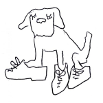 Dibujo para colorear Dibujo De Perro Con Zapatos Para Colorear