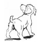 Dibujo para colorear Dibujo De Perrito Mostrando La Colita Para Pintar Y Colorear