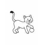 Dibujo para colorear colorear gato con pelota