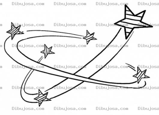 Dibujo para colorear Dibujo De Estrellas Fugaces Para Pintar Y Colorear