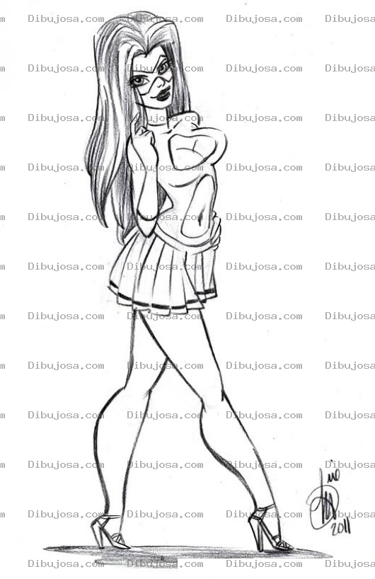 Dibujo para colorear Dibujo De Meretriz Con Antifaz Para Pintar Y Colorear
