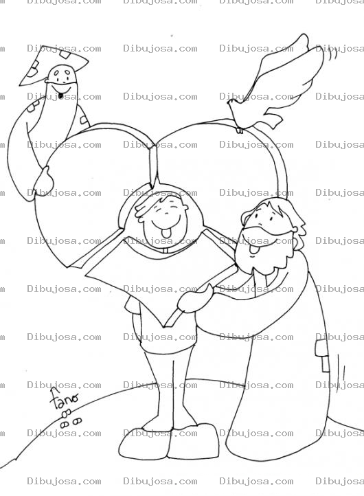 Dibujo para colorear Dibujo Del Yugo Llevadero De JESUS Para Colorear Corazon Partido En 3 Pedazos