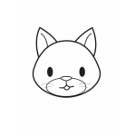 Dibujo para colorear Colorear cara de gatito