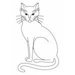 Dibujo para colorear Colorear gato feo pero elegante