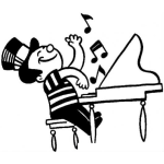 Dibujo para colorear Dibujo De Pianista Para Pintar Y Colorear Nino Tocando El Piano