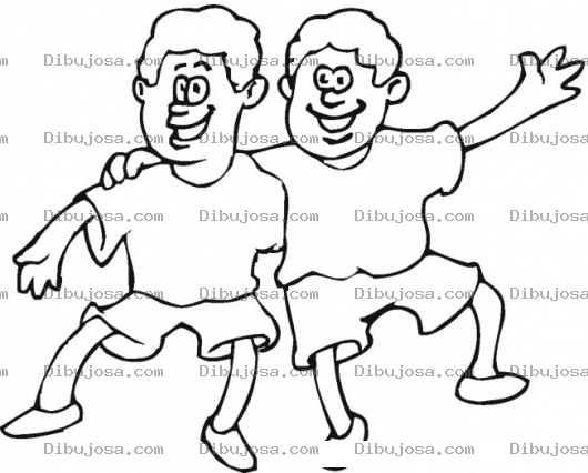 Dibujo para colorear Dibujo De Gemelos Abrazados Para Pintar Y Colorear