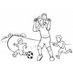 Dibujo para colorear Dibujo De Papa Jugando Con Sus Tres Hijos Para Pintar Y Colorear