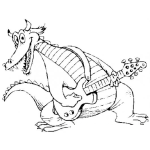 Dibujo para colorear Dibujo De Dragon Guitarrista Para Colorear