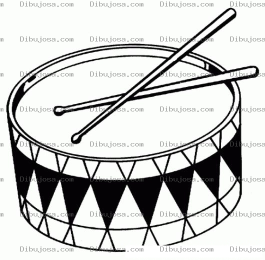 Dibujo para colorear Dibujo De Tambor Redoblante Para Pintar Y Colorear