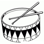 Dibujo para colorear Dibujo De Tambor Redoblante Para Pintar Y Colorear