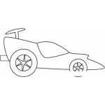 Dibujo para colorear Dibujo De Carrito Veloz Para Pintar Y Colorear