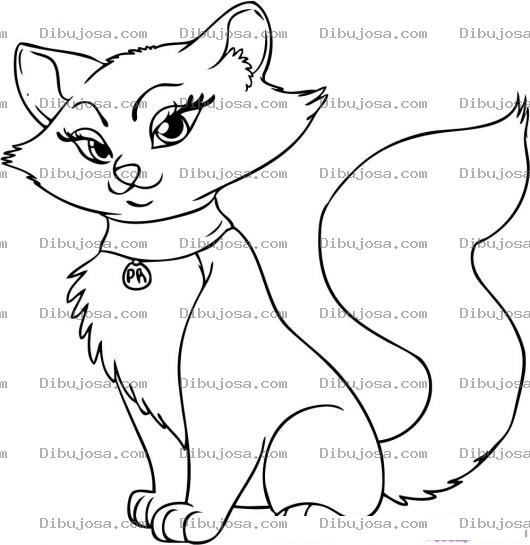 Dibujo para colorear Colorear gata bonita