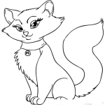 Dibujo para colorear Colorear gata bonita