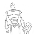 Dibujo para colorear Robot Con Nino Para Pintar Y Colorear