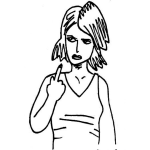 Dibujo para colorear Dibujo De Chica Malcreada Y Maleducada Sacando El Dedo De Enmedio Para Pintar Y Colorear