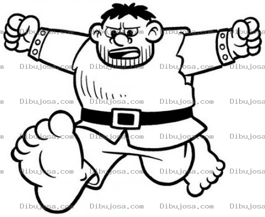 Dibujo para colorear Gigante Corriendo Para Pintar Y Colorear