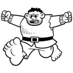 Dibujo para colorear Gigante Corriendo Para Pintar Y Colorear