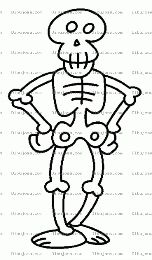 Dibujo para colorear Dibujo De La Calaca Para Pintar Y Colorear Calavera De Esqueleto Humano