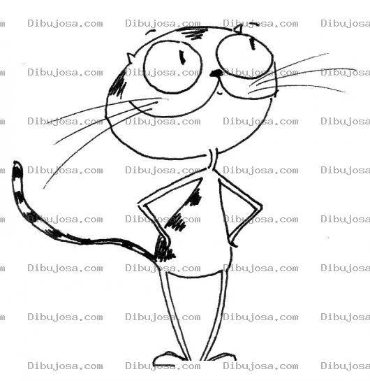 Dibujo para colorear Dibujo De Gato Finito Y Delgadito Para Pintar Y Colorear
