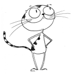 Dibujo para colorear Dibujo De Gato Finito Y Delgadito Para Pintar Y Colorear