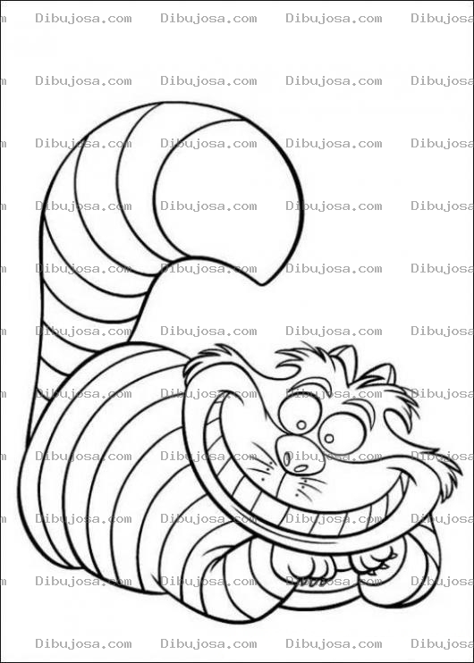 Dibujo para colorear Pintar Gato de Alicia de las maravillas