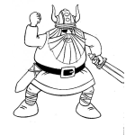 Dibujo para colorear Dibujo De Vikingo Con Espada Desenvainada Para Pintar Y Colorear