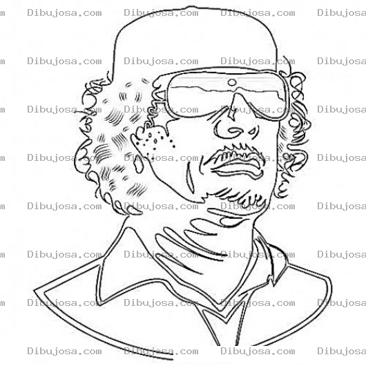 Dibujo para colorear Dibujo De Gadafi Para Pintar Y Colorear A Moammar Gadhafi Muerto El 20 De Octubre Del 2011