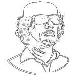 Dibujo para colorear Dibujo De Gadafi Para Pintar Y Colorear A Moammar Gadhafi Muerto El 20 De Octubre Del 2011