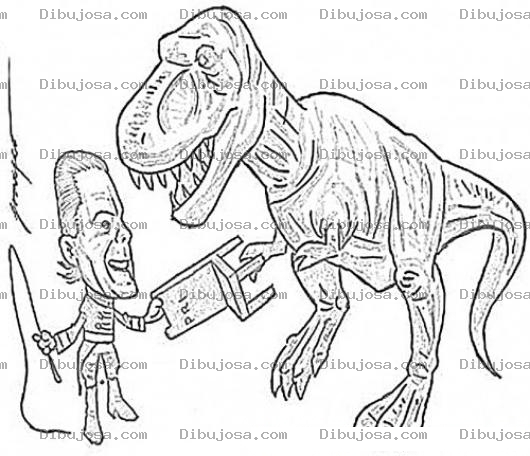 Dibujo para colorear Dibujo De Domador De Dinosaurios Para Pintar Y Colorear