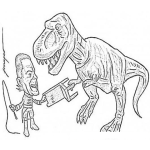 Dibujo para colorear Dibujo De Domador De Dinosaurios Para Pintar Y Colorear