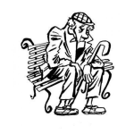 Dibujo para colorear Dibujo De Abuelito Sentado En Una Banca Para Pintar Y Colorear Ancianito Con Baston Sentado En El Parque
