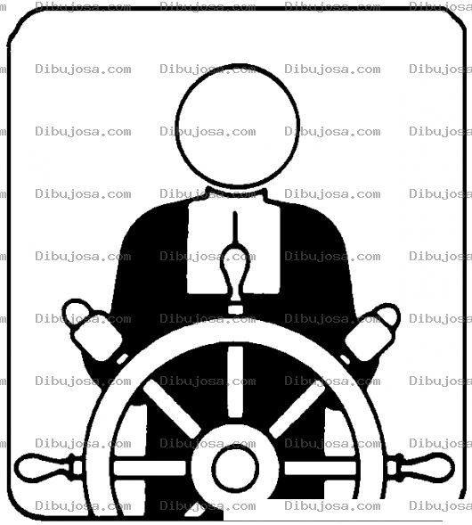 Dibujo para colorear Dibujo De Piloto De Barco En Un Timon De Barco Para Pintar Y Colorear