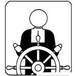 Dibujo para colorear Dibujo De Piloto De Barco En Un Timon De Barco Para Pintar Y Colorear