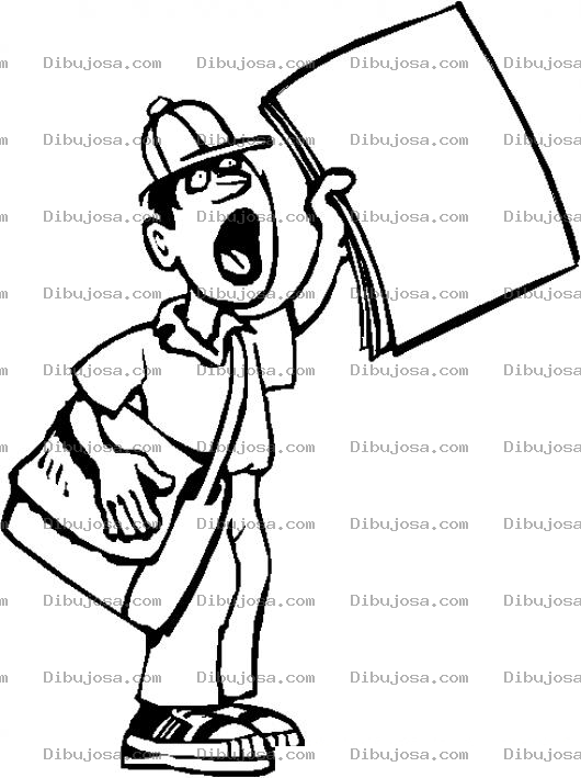 Dibujo para colorear Dibujo De Vendedor De Periodicos Voceador De Prensalibre Para Pintar Y Colorear Repartidor Del Diario