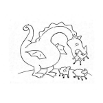 Dibujo para colorear Dibujo De Dragon Comiendo Ovejas Para Pintar Y Colorear