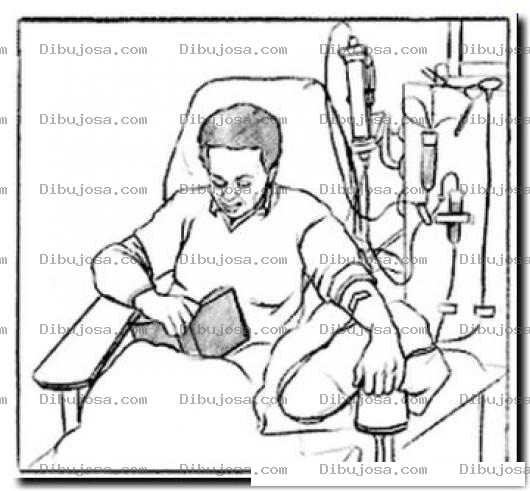 Dibujo para colorear Dibujo De Hombre Enfermo Hospitalizado Leyendo La Biblia Para Pintar Y Colorear