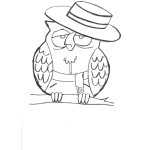 Dibujo para colorear Dibujo De Tecolote Con Sombrero Para Pintar Y Colorear