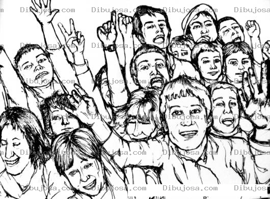 Dibujo para colorear Dibujo De Publico En Un Concierto Para Pintar Y Colorear
