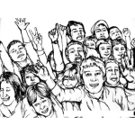 Dibujo para colorear Dibujo De Publico En Un Concierto Para Pintar Y Colorear