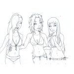 Dibujo para colorear 3 Chicas En Bikini Para Pintar Y Colorear